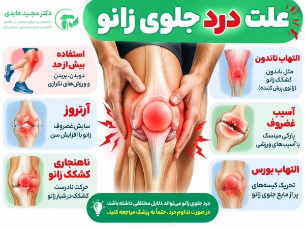 علت درد جلوی زانو