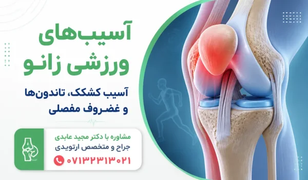 نمای توضیحی درباره آسیب کشکک، تاندونها و غضروف مفصلی